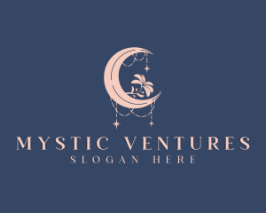 Mystical Moon Flower logo design