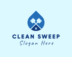 Home Cleaning Broom  logo design