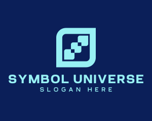 Blue Modern Symbol logo