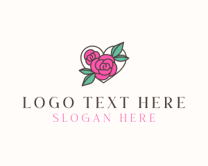 Heart Rose Flowers logo