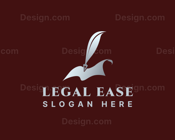Feather Pen Document Writing Logo