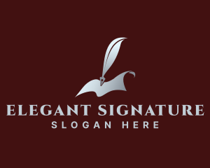 Feather Pen Document Writing logo design