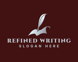 Feather Pen Document Writing logo design