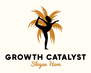 African Yogi Palm Tree logo design