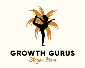 African Yogi Palm Tree logo design