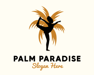 African Yogi Palm Tree logo design