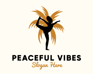 African Yogi Palm Tree logo design