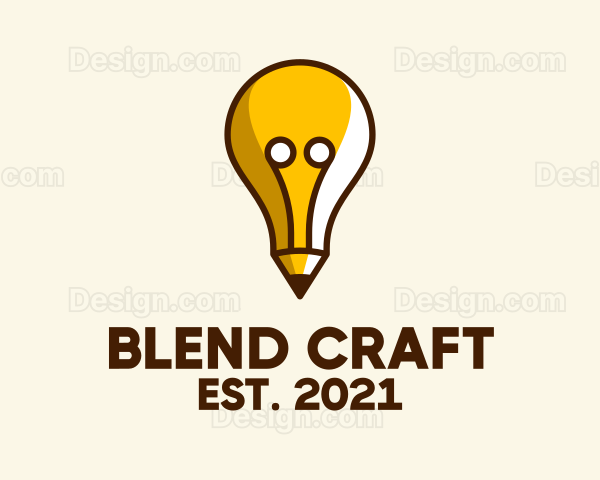 Creative Light Bulb Pencil Logo