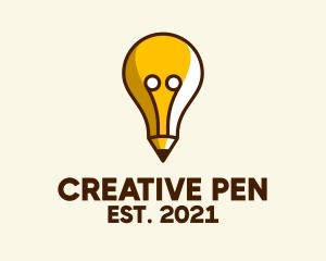 Creative Light Bulb Pencil logo design