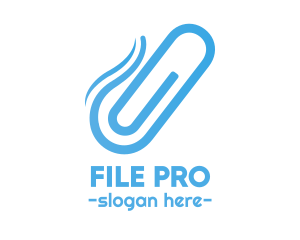 Blue Paper Clip logo design