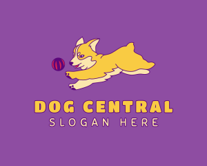 Corgi Puppy Playing logo design