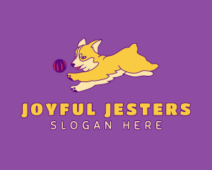 Corgi Puppy Playing logo design