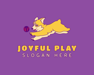 Corgi Puppy Playing logo