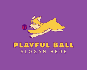 Corgi Puppy Playing logo design