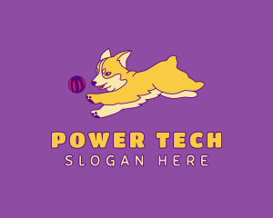 Corgi Puppy Playing logo