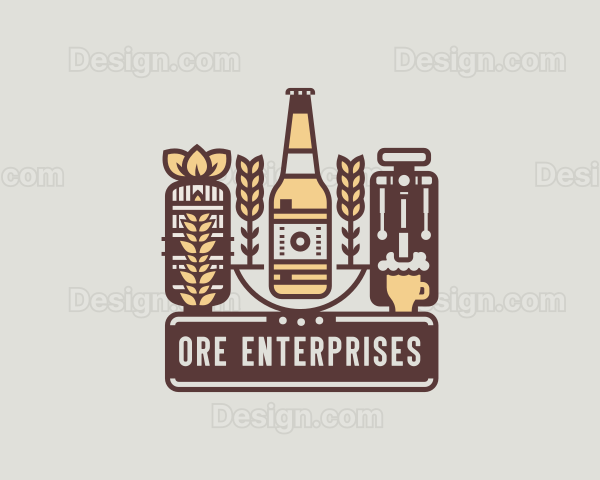 Beer Bottle Brewery Logo