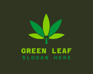 Hemp Marijuana Green Leaf logo design