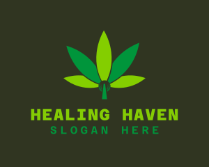 Hemp Marijuana Green Leaf logo
