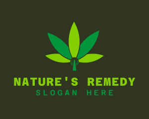 Hemp Marijuana Green Leaf logo design