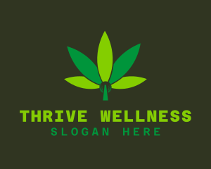 Hemp Marijuana Green Leaf logo