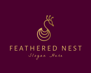 Elegant Peacock Bird  logo