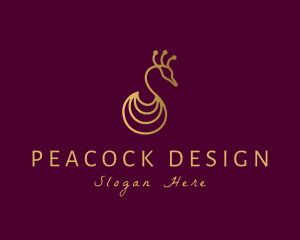Elegant Peacock Bird  logo