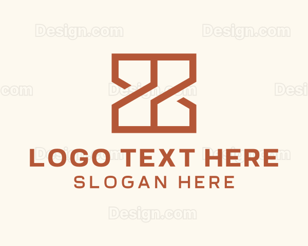 Orange Geometric Letter X Logo