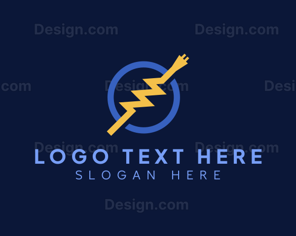 Electric Lightning Plug Wire Logo