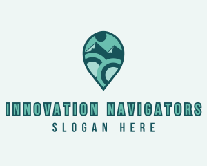 Mountain Location Pin logo design