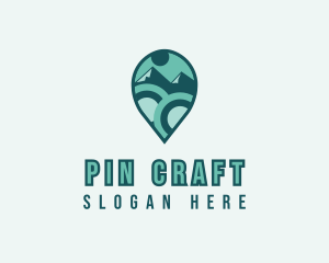 Mountain Location Pin logo design