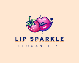 Naughty Strawberry Kiss logo design