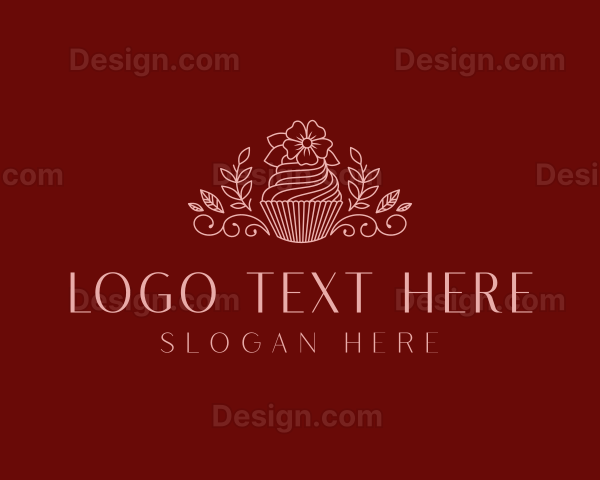 Floral Flower Cupcake Logo