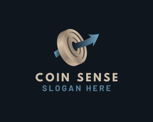 Coin Arrow Stock logo design