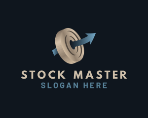 Coin Arrow Stock logo design