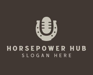 Horseshoe Mic Radio logo design