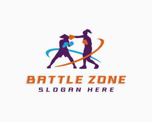 Female Sports Boxing logo design