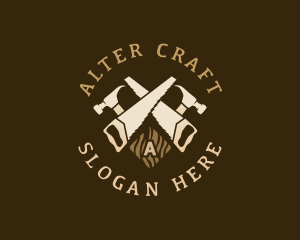 Woodwork Hammer Carpenter logo design