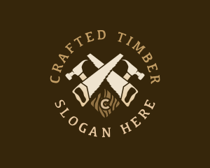 Woodwork Hammer Carpenter logo design