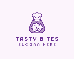 Cute Girl Chef Baker  logo design