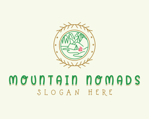 Nature Camping Tent logo design