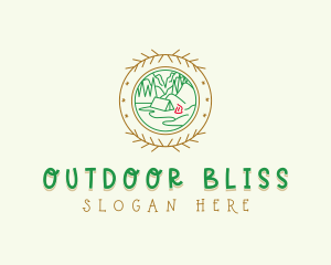 Nature Camping Tent logo design