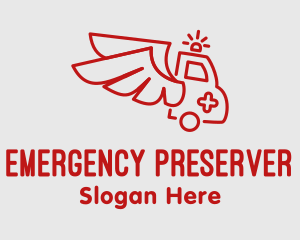 Winged Emergency Ambulance logo design