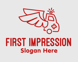 Winged Emergency Ambulance logo design