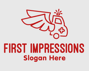 Winged Emergency Ambulance logo design