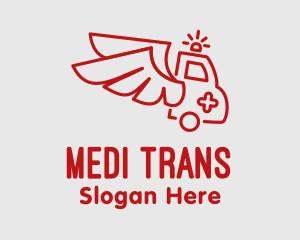 Winged Emergency Ambulance logo design