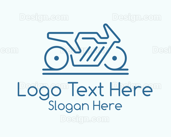 Blue Minimalist Motorcycle Logo