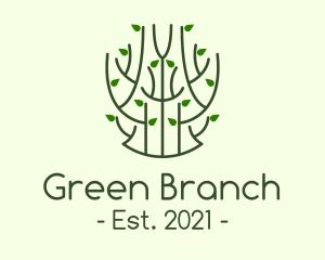 Minimalist Green Plant logo design