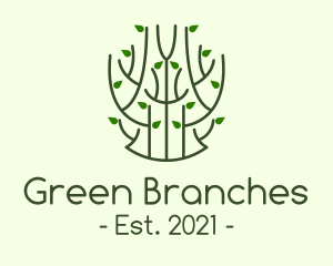 Minimalist Green Plant logo design