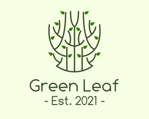 Minimalist Green Plant logo design