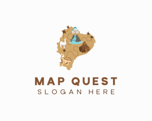 Ecuador Travel Map logo design